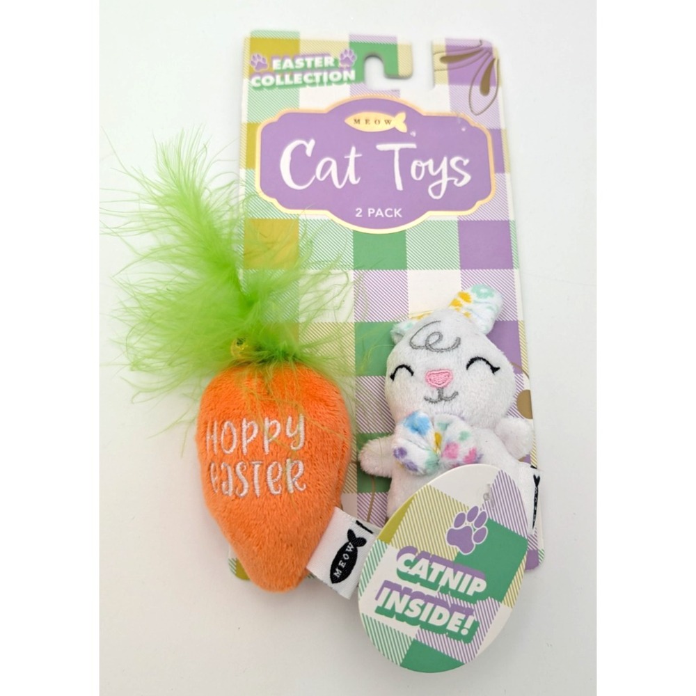 G Mason Group "Meow" Easter collection 2 Pack Catnip Infused Cat Toys, New